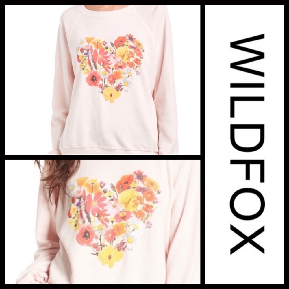 NEW Wildfox | Blooming Heart Pink Sweater - Picture 2 of 6